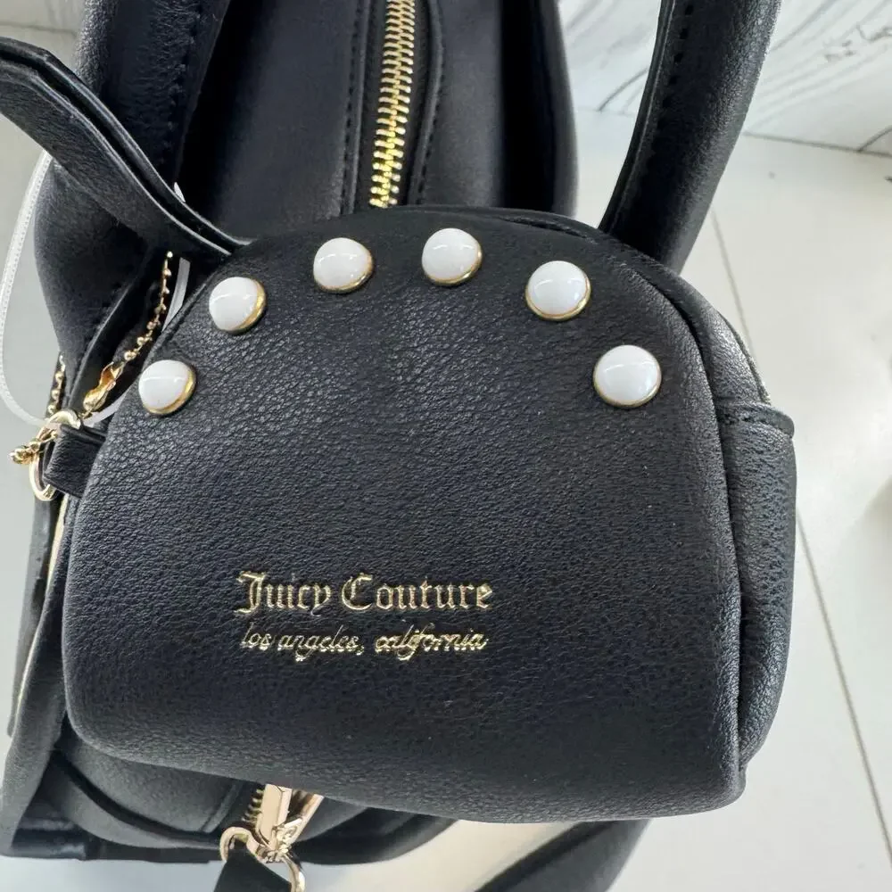 Juicy Couture - Soft Serve Purse Satchel W/Pink Coin Bag Natural/Liquorice